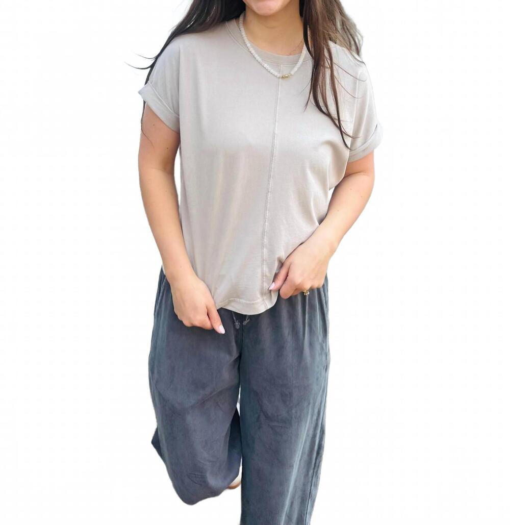 NEW DUER women's pure pima dolman tee in washed stone